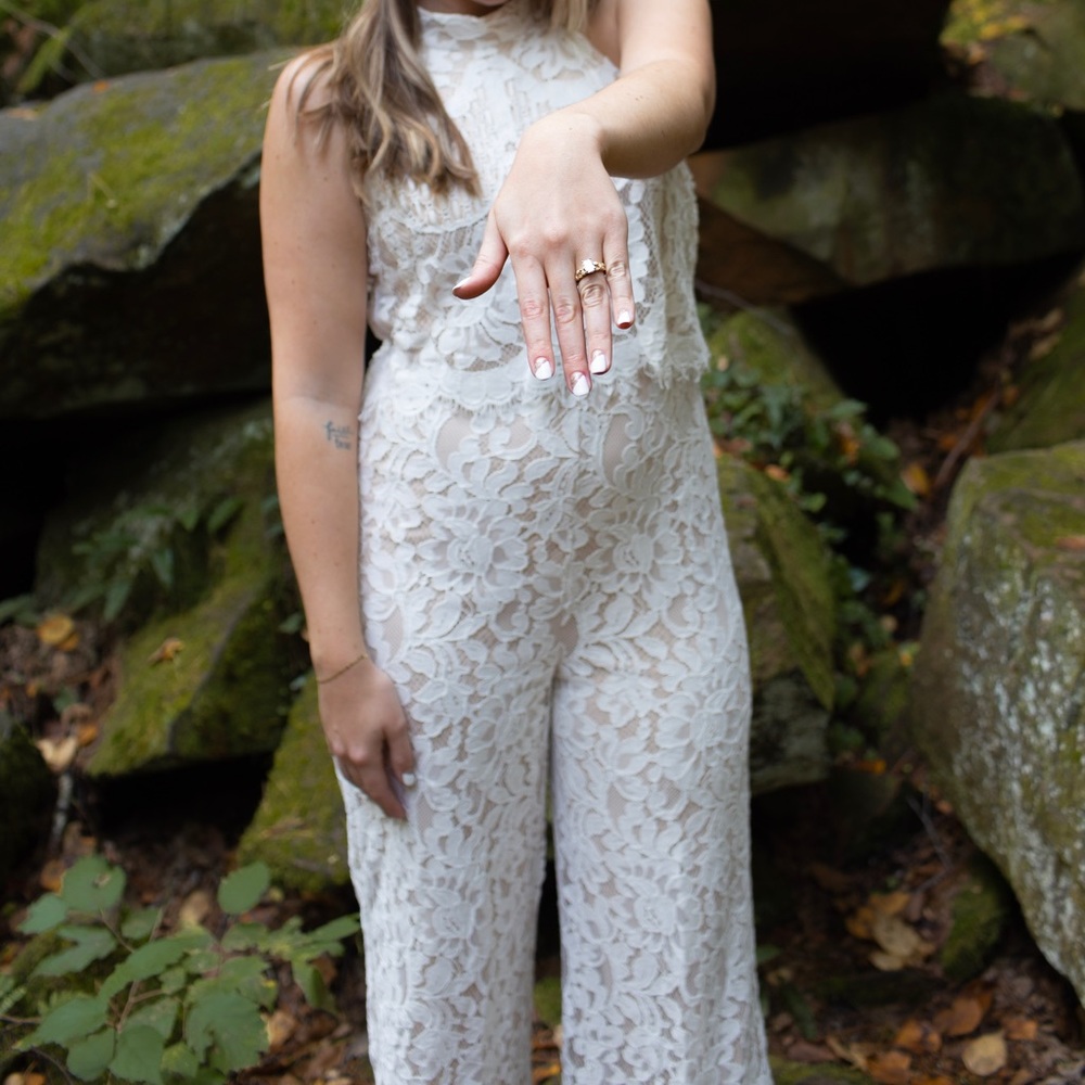 Lulus white lace jumpsuit - Picture 2 of 2